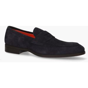 Santoni - 14944 - Instappers - Donkerblauw - Suède - Handgemaakt
