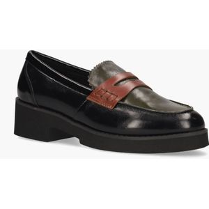 Gioia - Umaira - Loafers - Zwart/Groen/Cognac - Leer