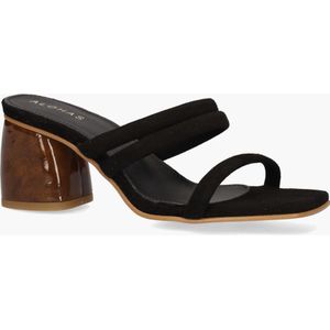 Alohas - Indiana - Damesslippers - Zwart - Suède - Blokhak