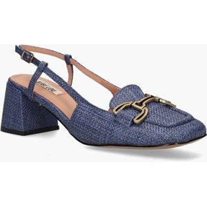 Bibi Lou - 544Z69VK - Slingbackloafers - Blauw/Zwart - Geweven Stof