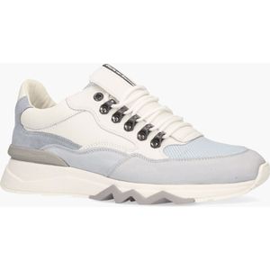 Floris Van Bommel - De Zager Sneakers - Wit - Suède en Mesh - Sportieve Uitstraling