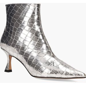 Lola Cruz - Jazmine - Enkellaarsjes - Zilver - Leer - Crocoprint