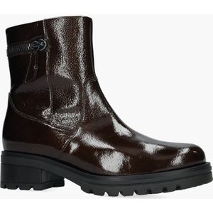 Gabor - 72.780.84 - Dames Enkelboot - Donkerbruin - Glanzend Lakleer