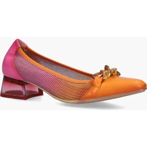 Hispanitas - HV232798 - Damespumps - Roze/Oranje - Gerecycled Polyester/Leer