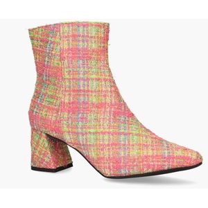 DWARS - Lugano - Enkellaarsjes - Multicolor - Bovenwerk van Tweed, Binnenkant van Leer