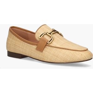 Bibi Lou - Vela - Loafers - Lichtbruin - Raffia - Leer