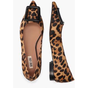 Bibi Lou - Poznan - Ballerina's - Bruin/Zwart - Vachtmateriaal