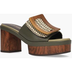 Noa Harmon - Guadalupe - Slippers - Groen - Leer - Klompjesmodel