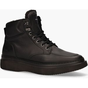 NUBIKK - Jonah Polar Fur - Veterboots - Zwart - Leer - Vachtmateriaal