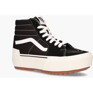 Vans - SK8-Hi Stacked Suede - Halfhoge Sneakers - Zwart/Wit - Suède