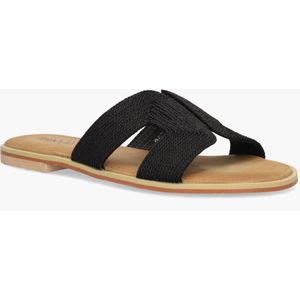 Mia & Jo - Keet - Slippers - Zwart - Touw - Kunststof - Leer - Rubber