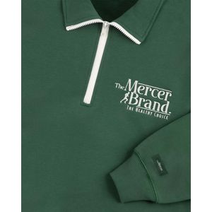 Mercer Amsterdam The Mercer Brand Quarter Zip Donkergroen Sweater