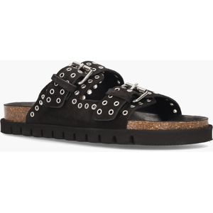 Cypres - Taysir - Slippers - Zwart - Suède - Verstelbare Banden