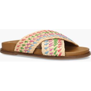 Miss Behave - Rinoa - Slippers - Ecru/Multi - Raffia - Anatomisch Voetbed