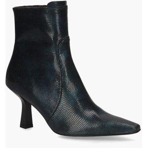 Zinda - 1908 - Enkellaars - Petrol - Leer - Rits aan de Zijkant