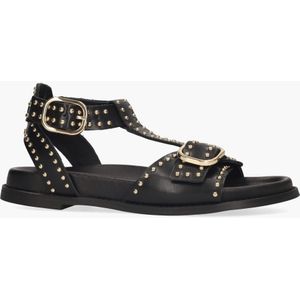 Inuovo - D51008 - Sandalen - Zwart - Leer - Gouden Studs