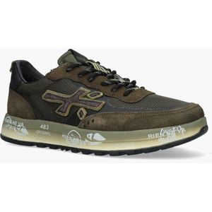 Premiata - Nous 7731 - Herensneakers - Donkergroen - Zwart - Legergroen