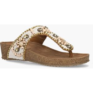 Cypres - Trinida - Slippers - Wit/Multi - Leer - Kurk Voetbed