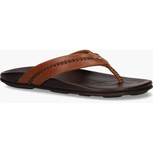 OluKai - Mea Ola - Slipper - Bruin - Volnerf Leer, Slijtvaste Zool, Handgemaakt