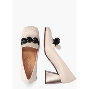 Chie Mihara - Suleiko - Loafers - Gebroken Wit - Nubuck - Geometrische Print