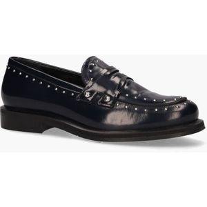 Maripé - Helga-Ma - Damesloafers - Donkerblauw - Glanzend Leer - Zilveren Studs