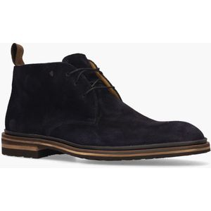 Monta - 04.01 Veterboots - Donkerblauw - Suède - Kalfsleer Binnenkant