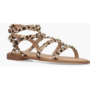 Keys - K-9472 - Damessandalen - Bruin/Zwart - Leer