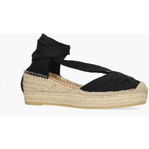 Viguera - 2228 - Damessandalen - Zwart - Canvas - Leren Voetbed