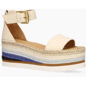 See By Chloé - Glyn - Platformsandalen - Off-White - Leer - Espadrille-Wedge