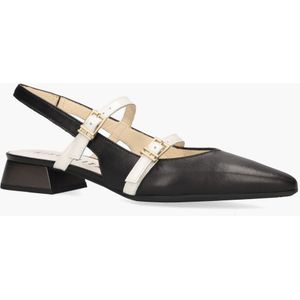 Hispanitas - HV253922 - Dames Slingbackloafers - Zwart/Wit - Leren Bovenwerk