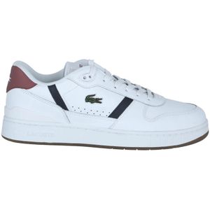 LACOSTE - T Clip Set - Lage Sneakers - Wit/Blauw/Rood - Leer