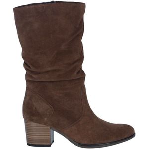 Gabor - Enkellaarsjes - Cognac - Suède - G-wijdte - Zachte Rubberzool