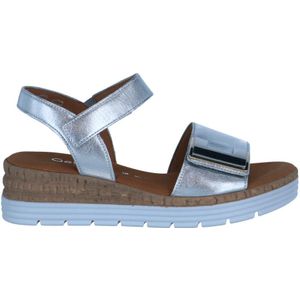 Sandaal - Effen - Glad Leer - Glitterend - Metallic Look - Velcro Sluiting