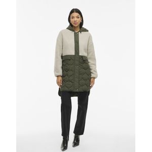 Vila - VITONE L/S COAT/TB - Gewatteerde Jas - Feather Gray - Met Capuchon