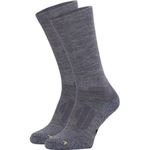 Anti-Teek Merinowol Wandelsok Crew 2-Pack - Grijs - 43/46 - NOMAD - Insectenwerend - Anatomische Pasvorm - Schokabsorberend - Geurreductie - Ademend