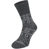 Boru Dikke wollen sokken met Noors patroon Antracite