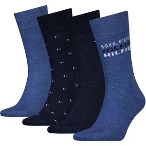 Tommy Hilfiger Men's Socks 4 pack Tin Gift Box Jeans melee