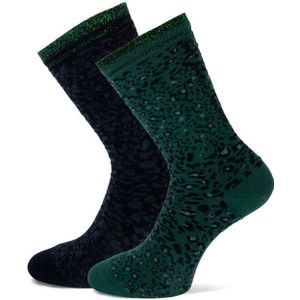 MarcMarcs Lidia damessokken met panterprint Black green