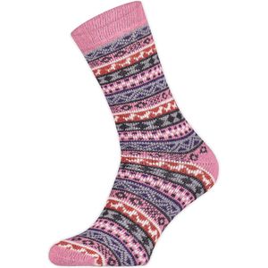 Basset Dames sokken nordic design Pink Mel.