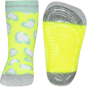 Ewers Antislip kindersokken luipaard print Fluor yellow