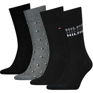 Tommy Hilfiger Men's Socks 4 pack Tin Gift Box Black