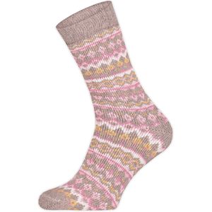 Basset Dames sokken met nordic design Nougat