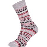 Basset Dames sokken met nordic design Light grey melange