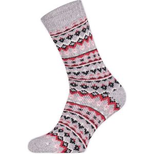 Basset Dames sokken met nordic design Light grey melange