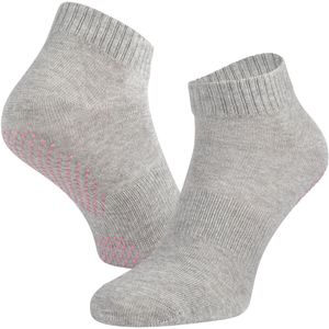 Basset Biologisch katoenen yoga sokken met antislip Grey melange