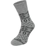 Boru Dikke wollen sokken met Noors patroon Medium grey