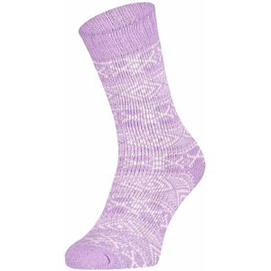 Teckel Dikke wollen sokken met noors patroon Lilac