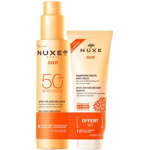 NUXE Sun - Zonnebrandspray Gezicht & Lichaam SPF 50 - 150 ml - After-Sun Shower Shampoo 100 ml