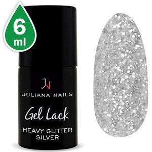 Juliana Nails Gel Lack Glitter/Shimmer Heavy Glitter Silver, Flasche 6 ml