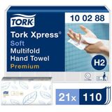 Handdoek tork h2 premium multifold wit 100288s-sDoos a 21 pak